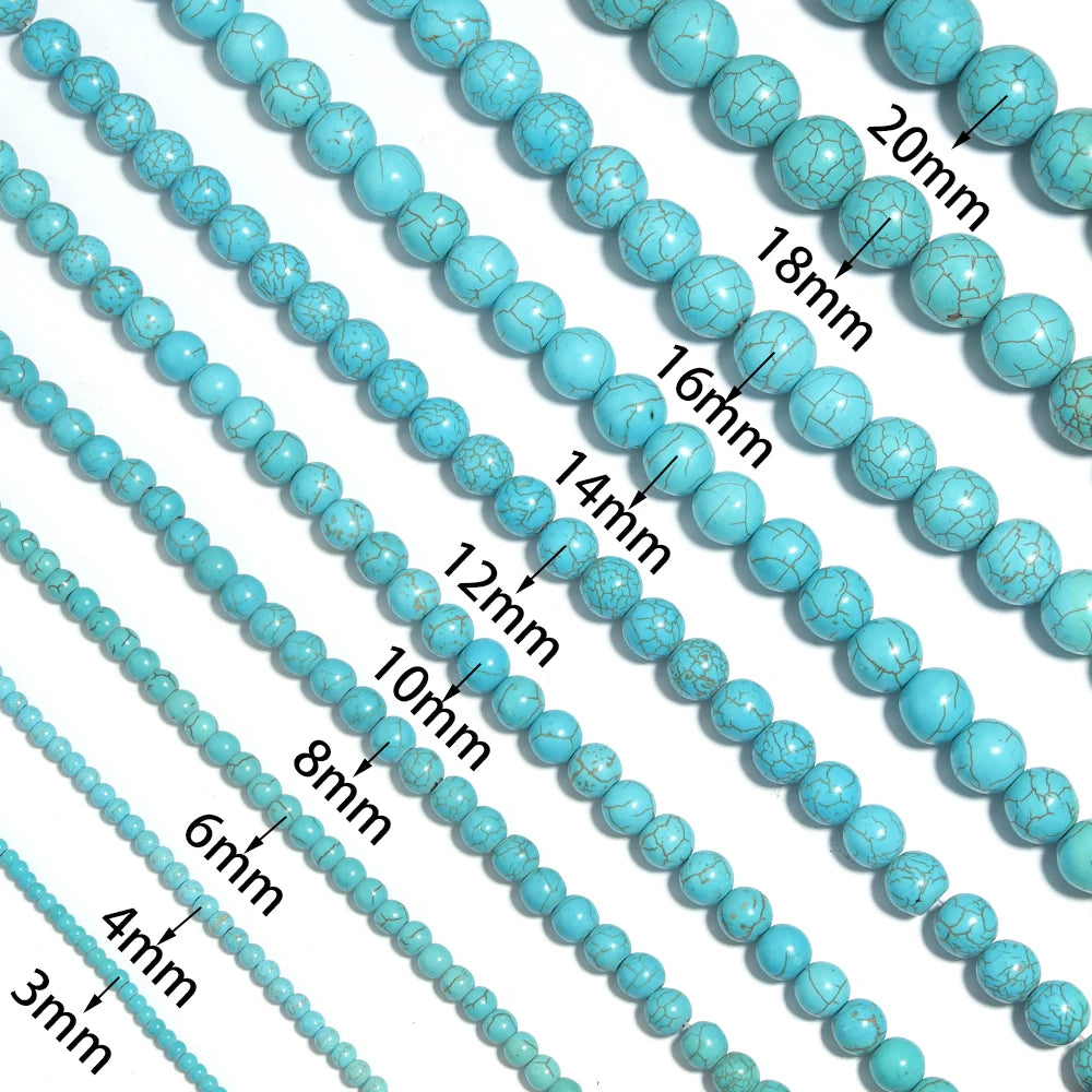 Blue Howlite Turquoise Stone Round Spacer Beads – DIY Jewelry Stone Spacer Beads PLUSH