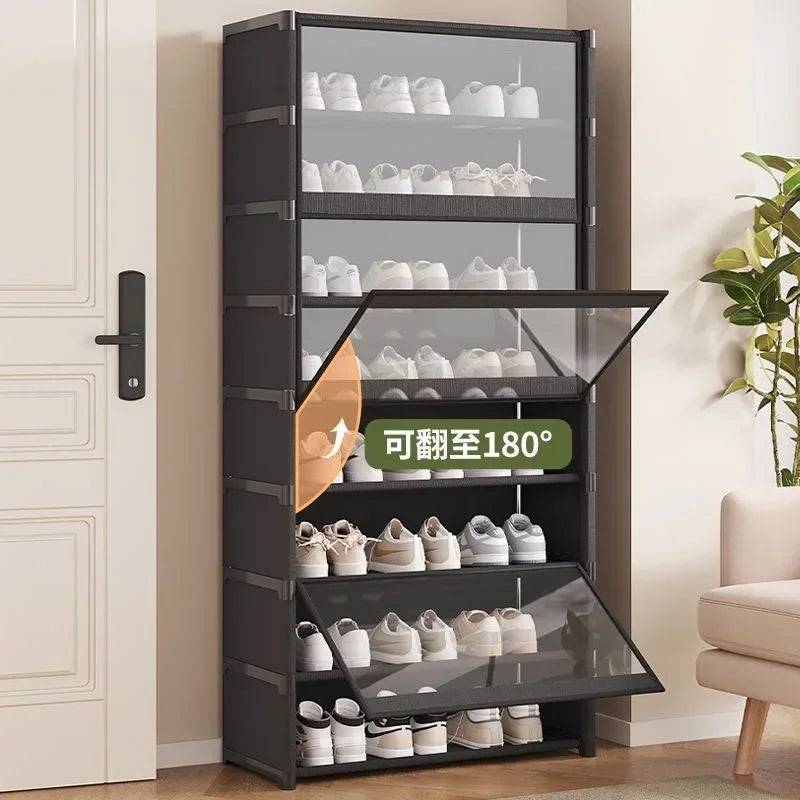 Multilayer Dustproof Shoe Rack Cabinet for Small Spaces Shoe Rack Cabinet PLUSH