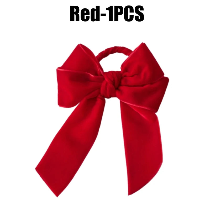 Velvet Bow Tie Napkin Rings – Wedding & Holiday Table Decor Napkin Rings PLUSH Red-1PCS