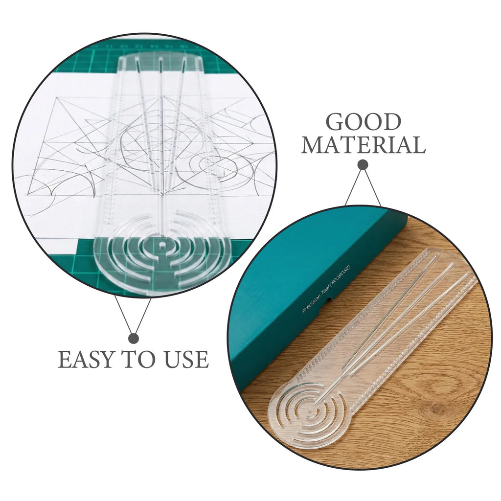 2Pcs Clear Acrylic Mandala Geometry Ruler & Drawing Stencil Acrylic Drawing Stencil PLUSH