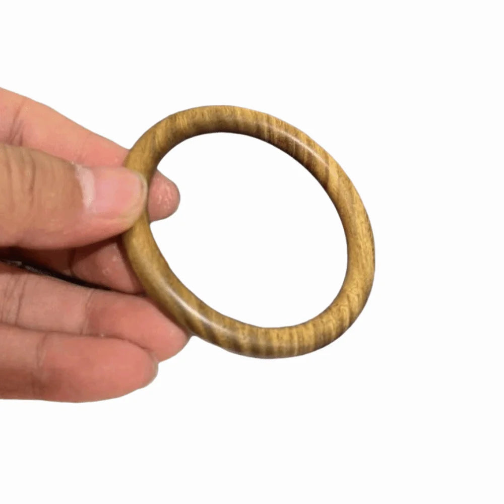 Natural Sandalwood Bangle – Vintage Ethnic Wood Bracelet Wood Bangle Bracelet PLUSH Green-5.4cm