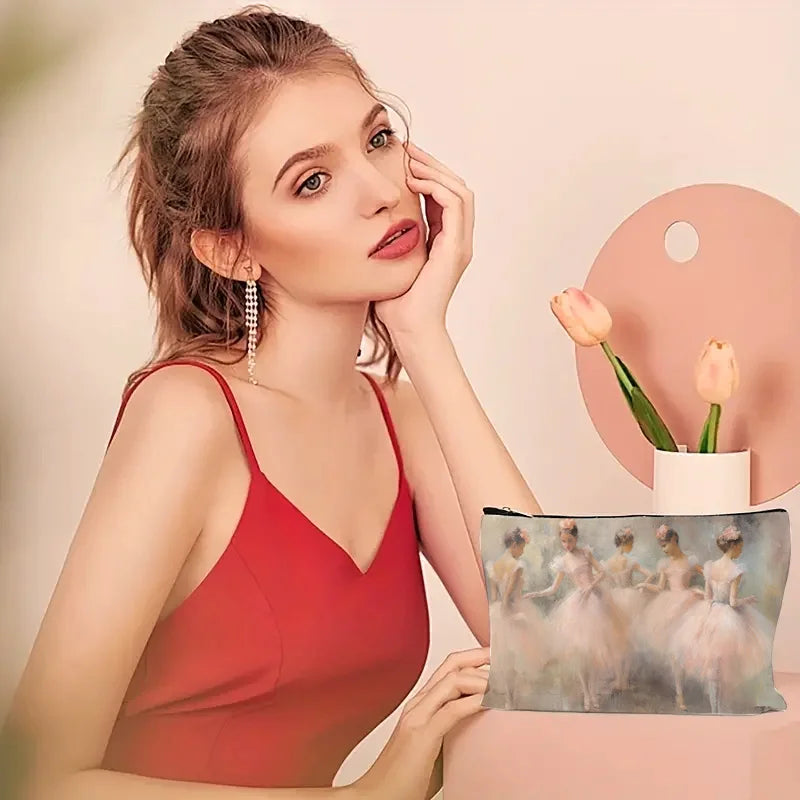 Ballet Makeup Bag – Women's Travel Zipper Cosmetic Pouch Travel Cosmetic Bag PLUSH
