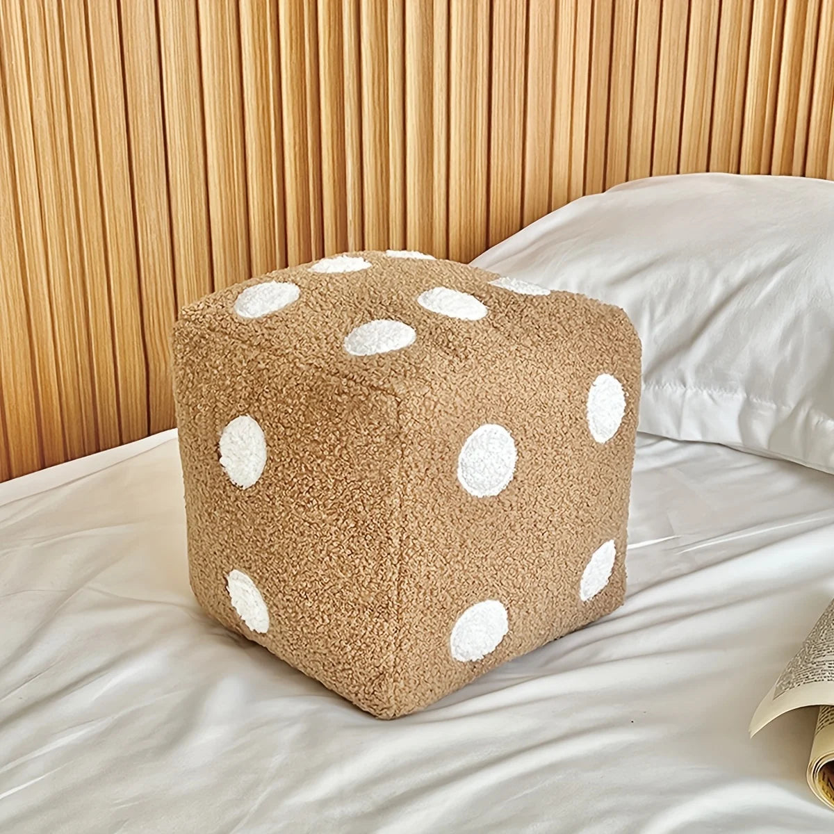 Dice Throw Pillow 20x20cm | Cotton Decorative Cushion Decorative Throw Pillow PLUSH Khaki 20x20cm