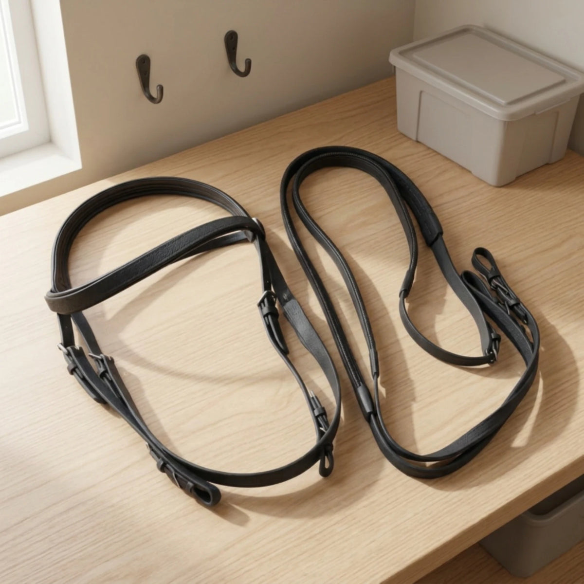 Horse Bridle with Reins – Easy-Clean Synthetic Equestrian Tack Equestrian Bridle PLUSH