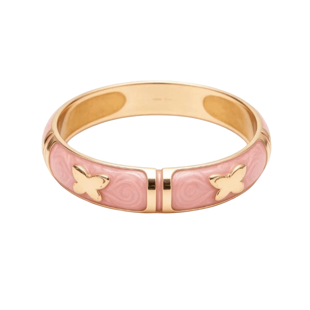 Colorful Cloisonne Enamel Bangle – Floral Butterfly Bracelet Enamel Bangle Bracelet PLUSH Type H