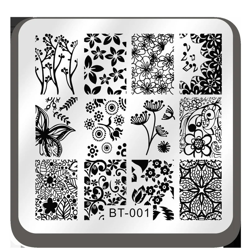 Nail Stamping Plates – Marble Leaves & Animals Stencils Nail Stamping Plate PLUSH