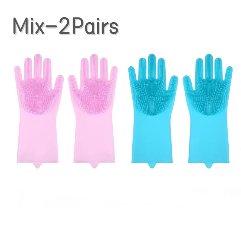 Silicone Pet Grooming Glove – Dog & Cat Hair Removal Brush Pet Grooming Glove PLUSH Mix A-2Pairs