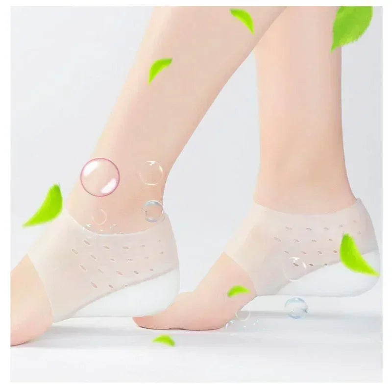 Invisible Height Increase Silicone Gel Heel Pads – Unisex Heel Lift Insoles PLUSH