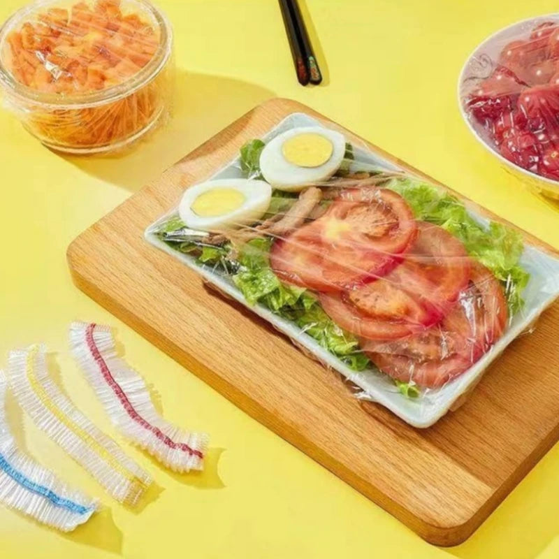 100pcs Elastic Food Fresh-Keeping Lids – Fits Bowls & Containers Food Storage Lids PLUSH