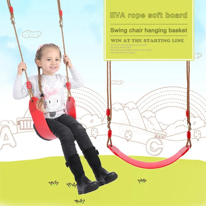 Kids Indoor Outdoor Swing Seat – EVA U-Seat & Adjustable Rope Kids Swing Seat PLUSH