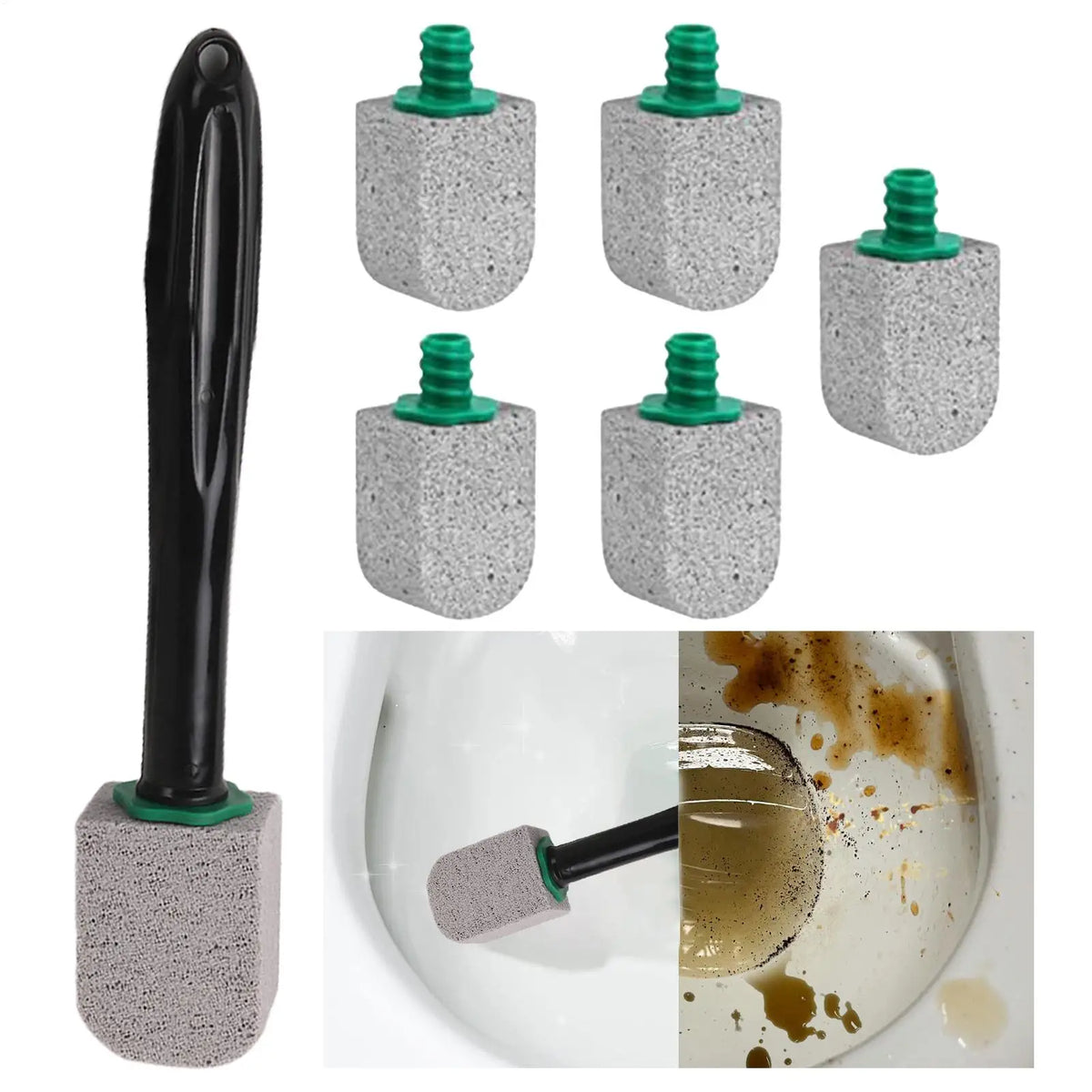 5-Piece Pumice Stone Toilet Bowl Cleaner & Multipurpose Brush Pumice Cleaning Brush PLUSH