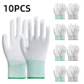 White Nylon Coated Work Gloves – Reusable 10/20PCS Work Gloves PLUSH 10PCS XL