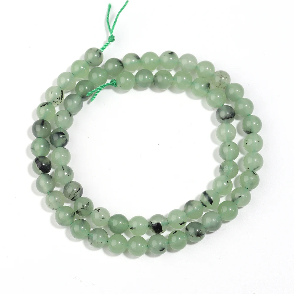 Green Prehnite Stone Beads 4–10mm Round Smooth Natural Loose Beads Natural Stone Beads PLUSH 6mm 60pcs