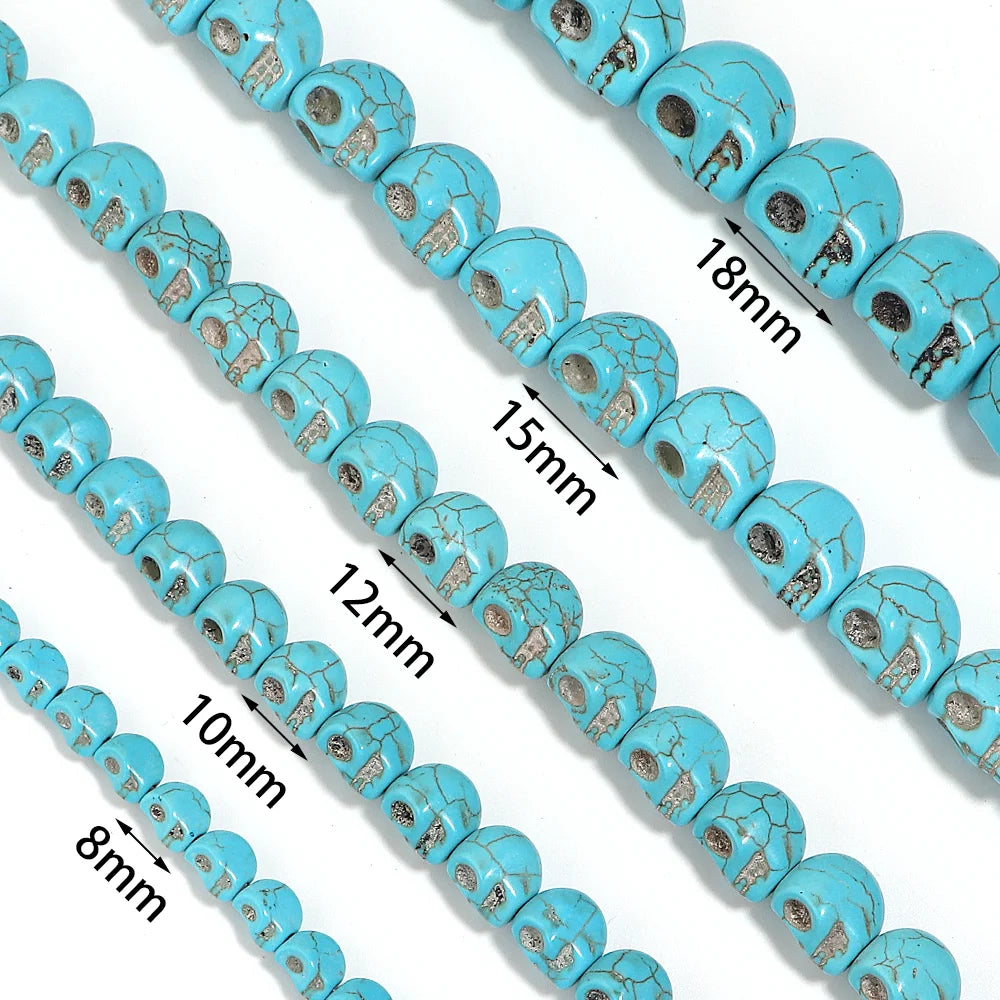 Turquoise Howlite Skull Beads | Natural Stone DIY Jewelry Spacers Natural Stone Beads PLUSH