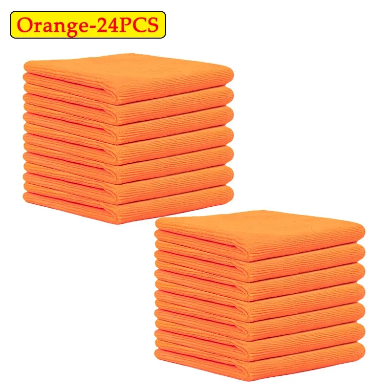 Microfiber Car Wash & Cleaning Towels – 12 to 48 Pack Microfiber Cleaning Towels PLUSH Orange 24PCS