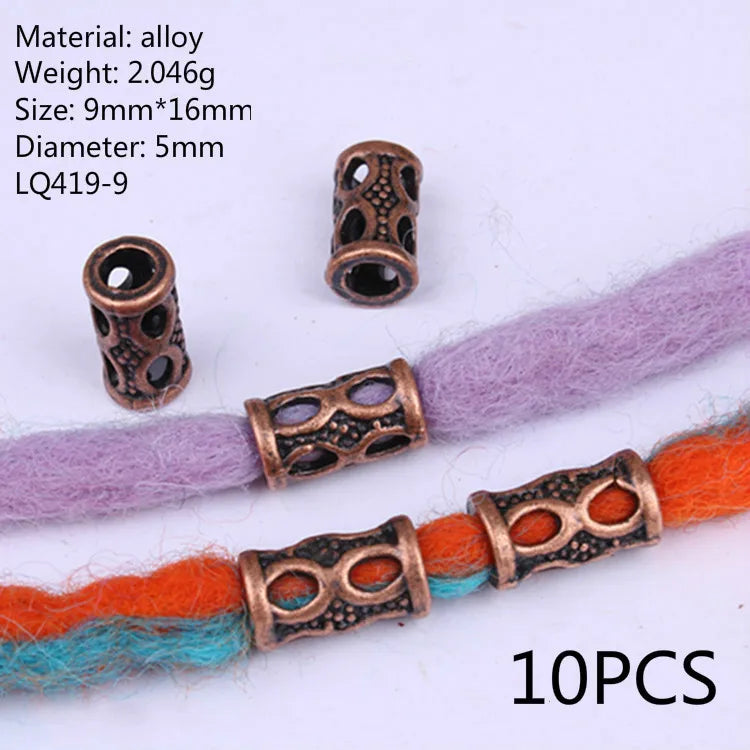 5pcs Metal Dreadlock Bead Cuffs Hair Braid Rings 3D Charms Dreadlock Hair Beads PLUSH 5pcs NO.14