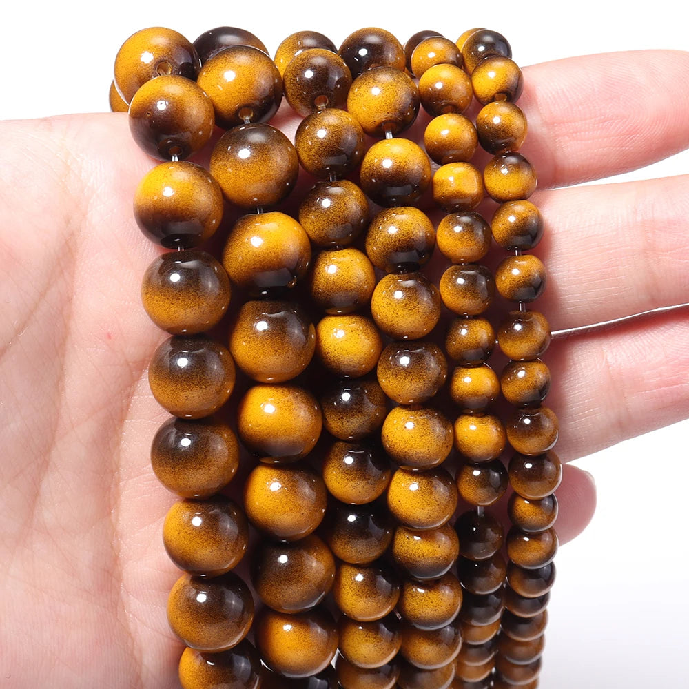 Tiger Eye Glass Spacer Beads 6/8/10mm – DIY Jewelry Making Glass Spacer Beads PLUSH
