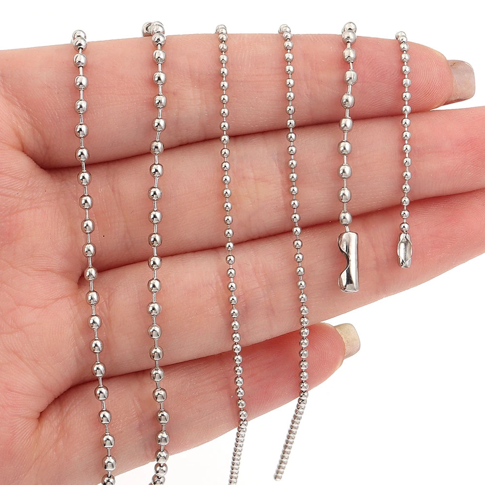 100pcs Rhodium Ball Bead Chains – Keychain & Jewelry Making Jewelry Chain Findings PLUSH