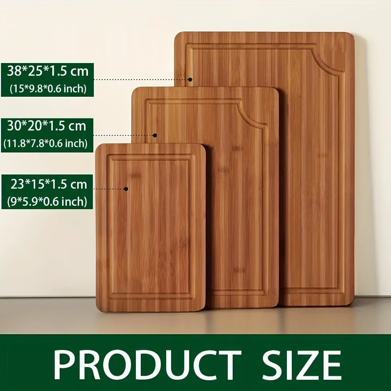 3-Piece Bamboo Cutting Board Set – Thick Multipurpose Chopping Boards Bamboo Cutting Board Set PLUSH