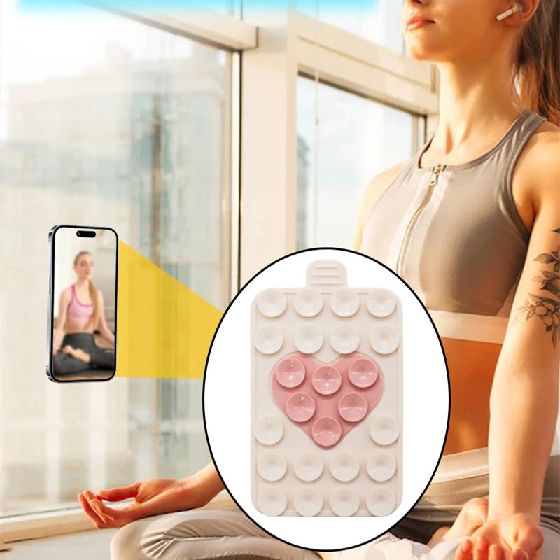 Heart Silicone Suction Cup Phone Holder – Wall & Desk Stand Phone Suction Stand PLUSH