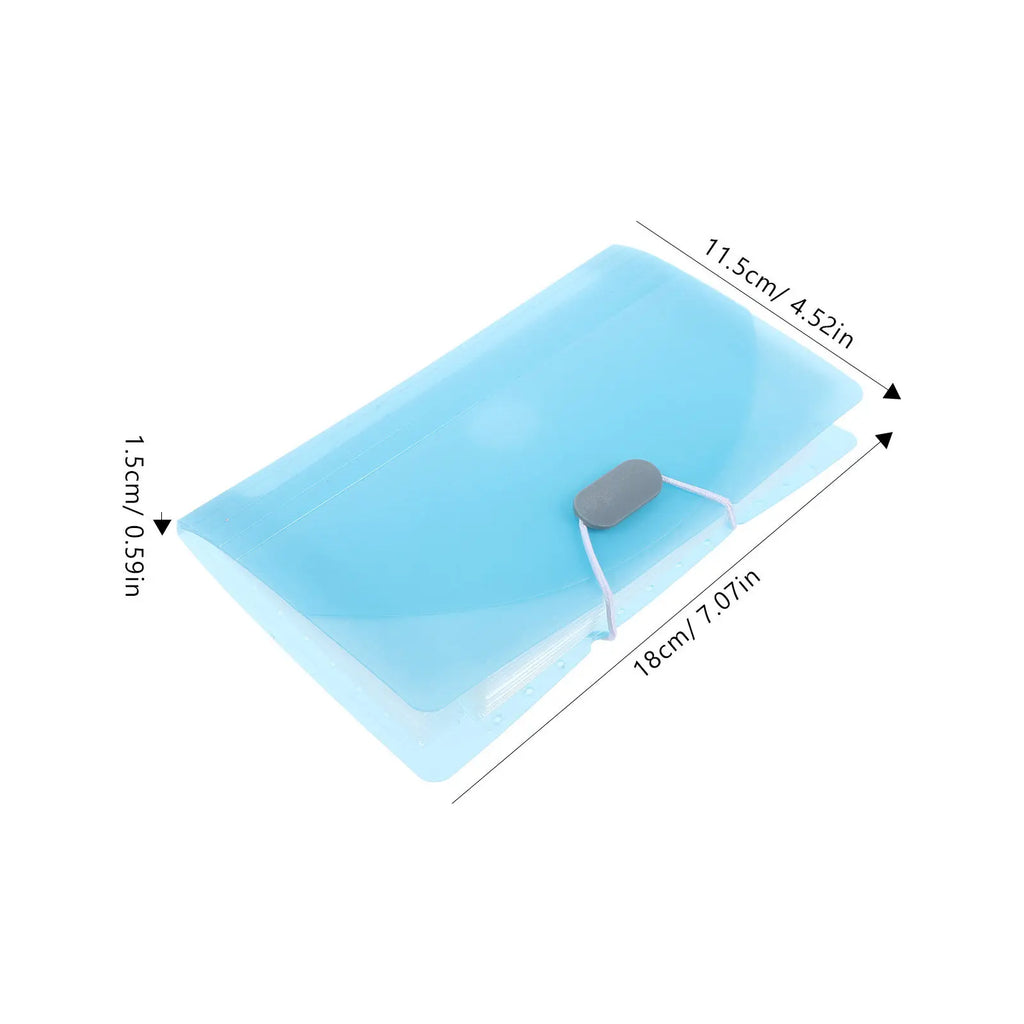 Portable Accordion File Folder Organizer – Multi-Pocket PP Accordion File Folder PLUSH Sky-blue