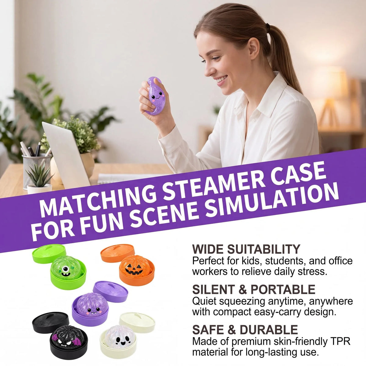 Halloween Squishy Bun Toy – Slow Rebound Spooky Gift Squishy Novelty Toy PLUSH