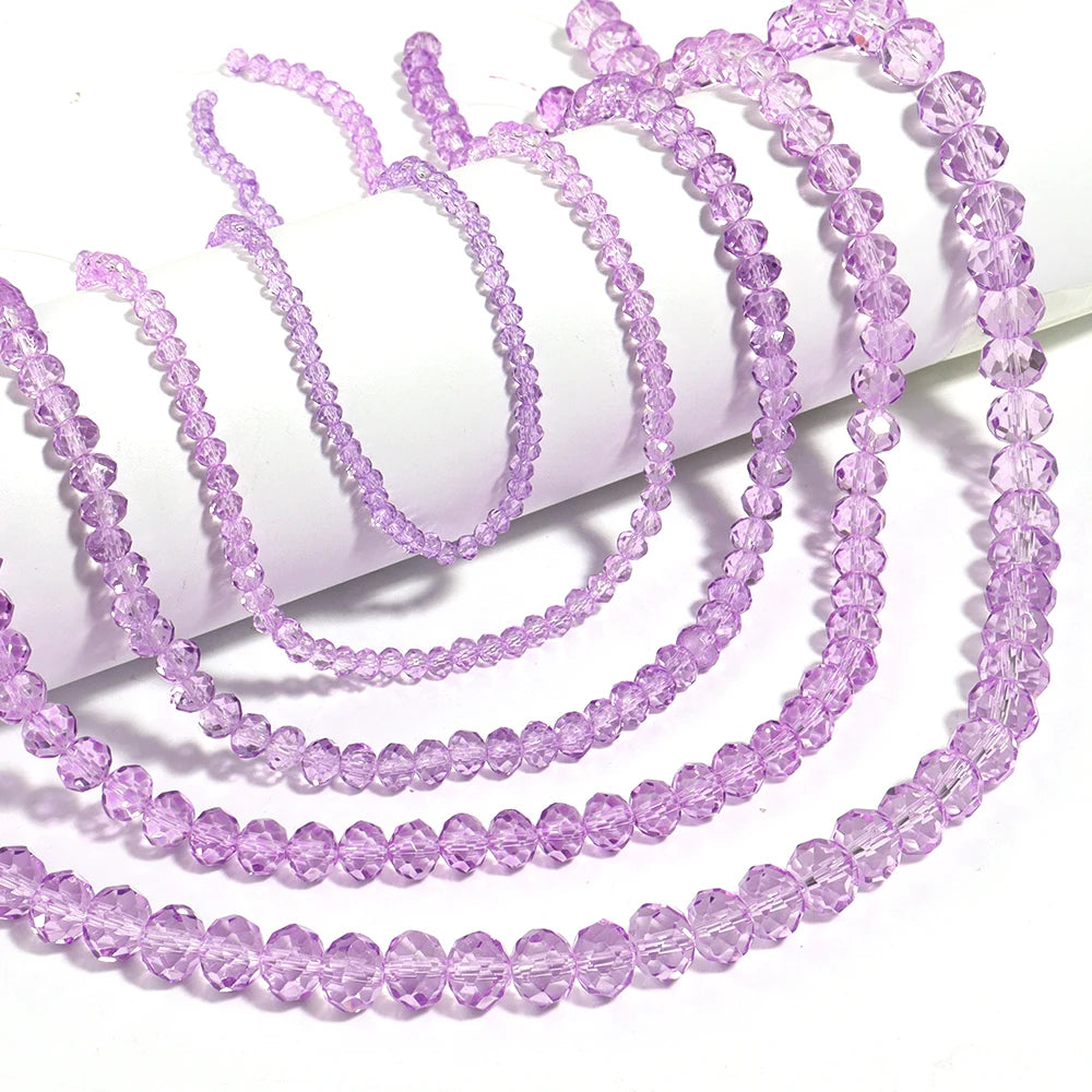 Purple Faceted Crystal Glass Spacer Beads 3–10mm | DIY Jewelry Glass Spacer Beads PLUSH