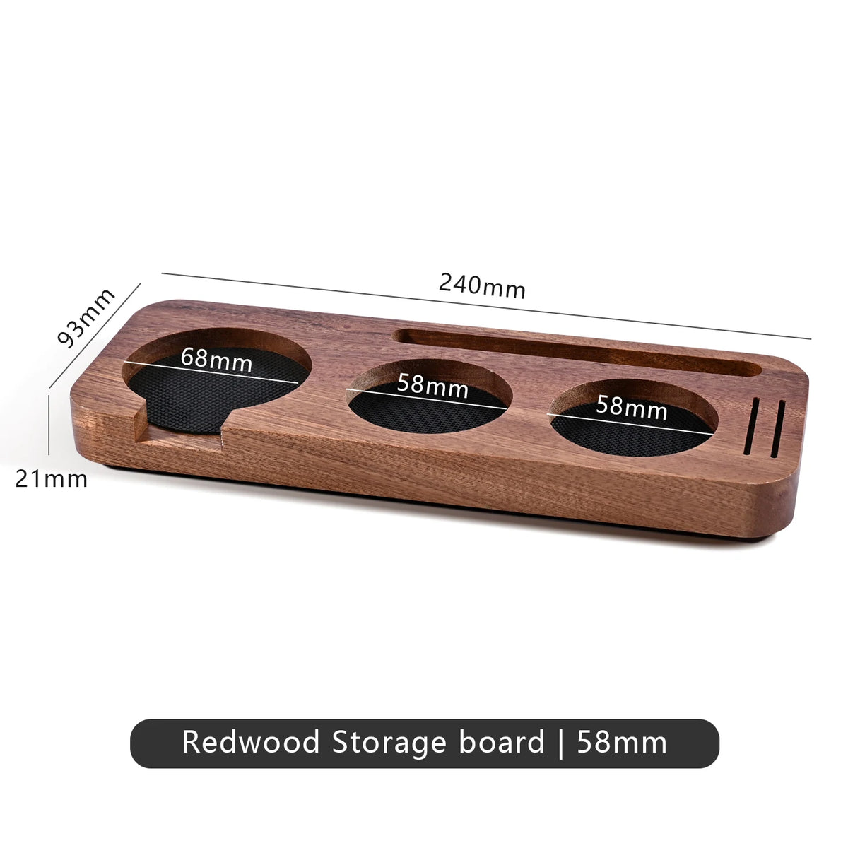 Solid Wood Coffee Tamper Station & Portafilter Holder 51/54/58mm Espresso Tamper Station PLUSH Sapele 58MM