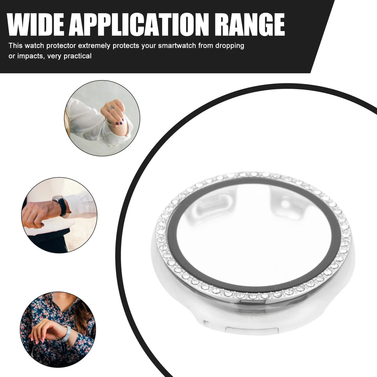 Rhinestone Smartwatch Screen Protector Case for Google Watch Smartwatch Protector Case PLUSH