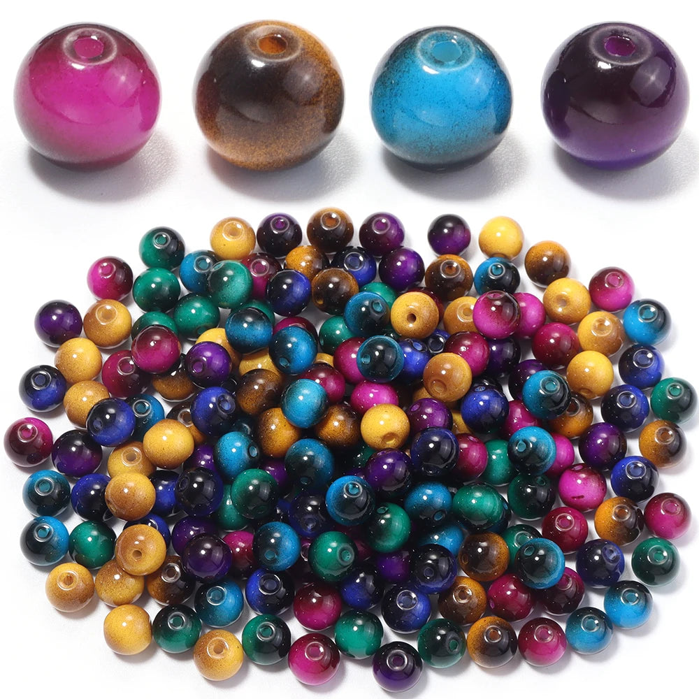 60pcs 8mm Tiger Eye Glass Round Spacer Beads – DIY Jewelry Glass Spacer Beads PLUSH