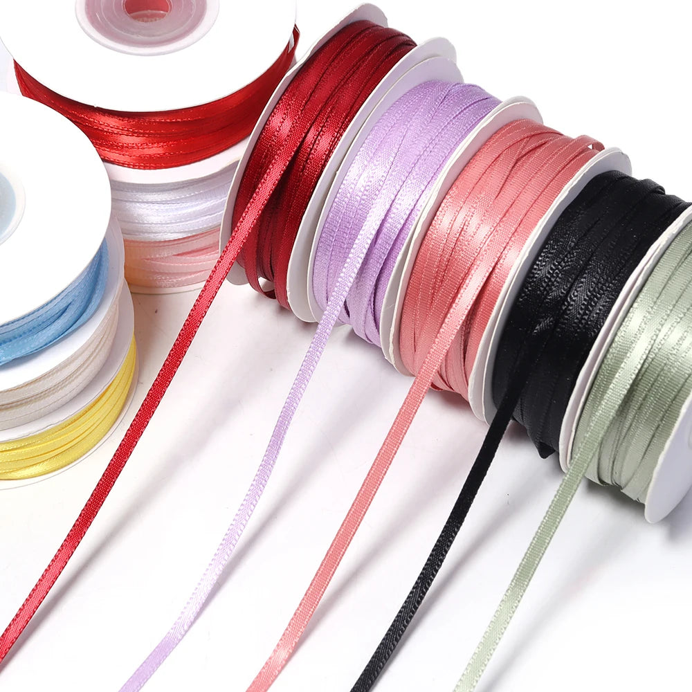 50 Yards 3mm Double-Sided Satin Ribbon – DIY Craft & Bows Satin Craft Ribbon PLUSH