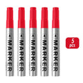 5pcs Permanent Paint Markers 2mm Waterproof Oil-Based Black Pens Permanent Marker Set PLUSH Red