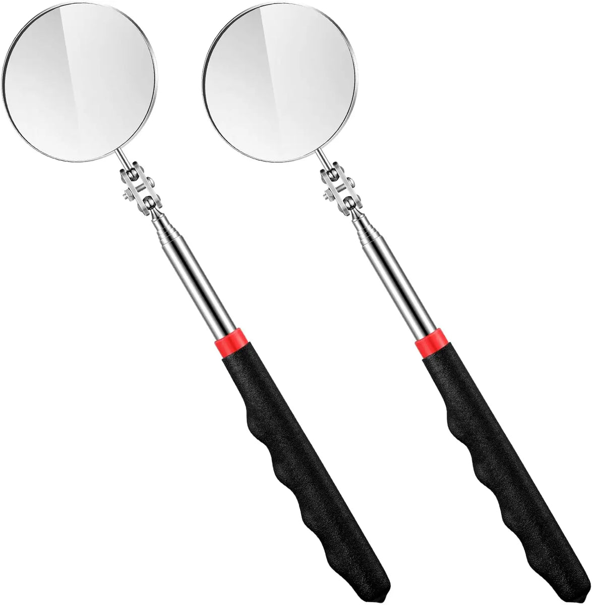 Telescoping Inspection Mirror 360° Swivel Adjustable Handle Inspection Mirror Tool PLUSH 2PCS