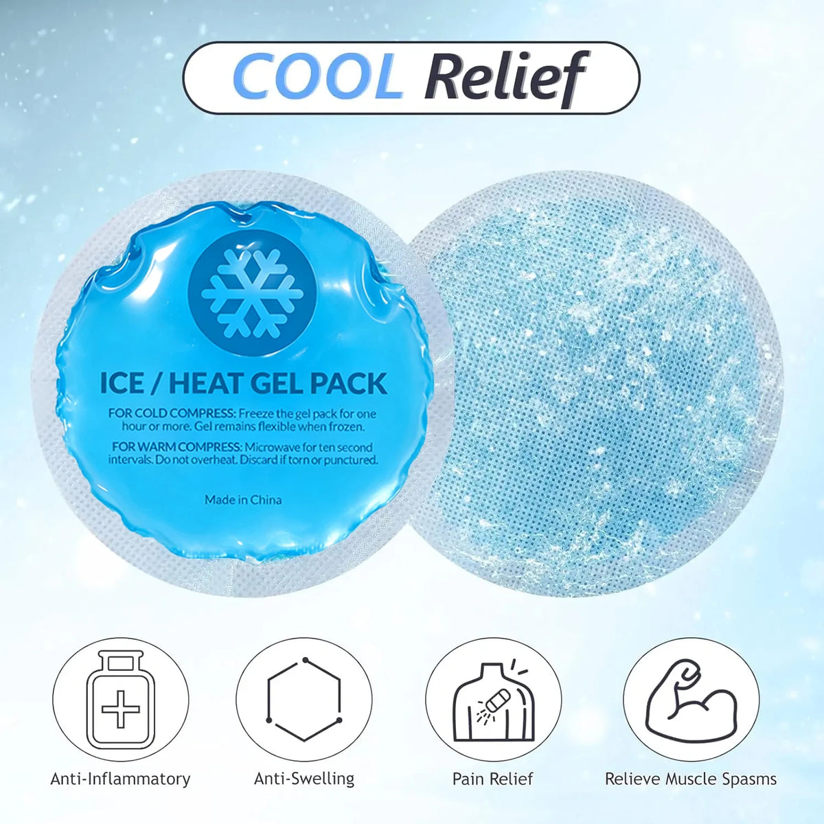 Reusable Gel Ice Pack – Hot & Cold Compress with Cloth Backing Hot Cold Gel Pack PLUSH