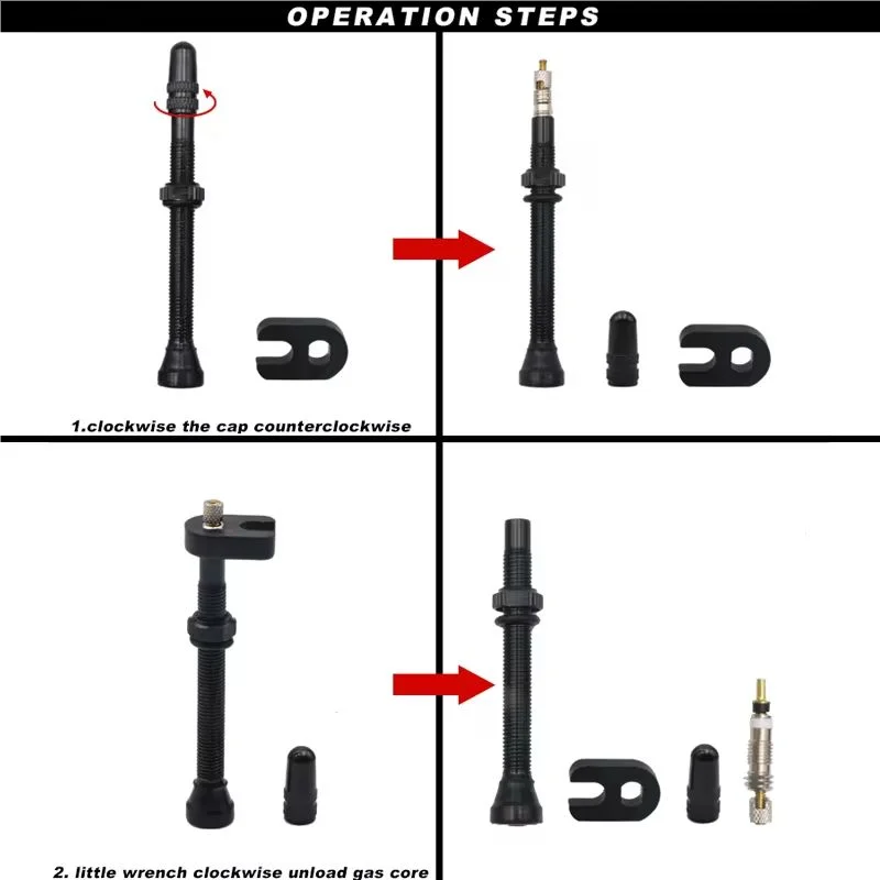 MTB Tubeless Presta Valve Stems 40/60mm – Alloy Brass 2pcs Tubeless Valve Stems PLUSH