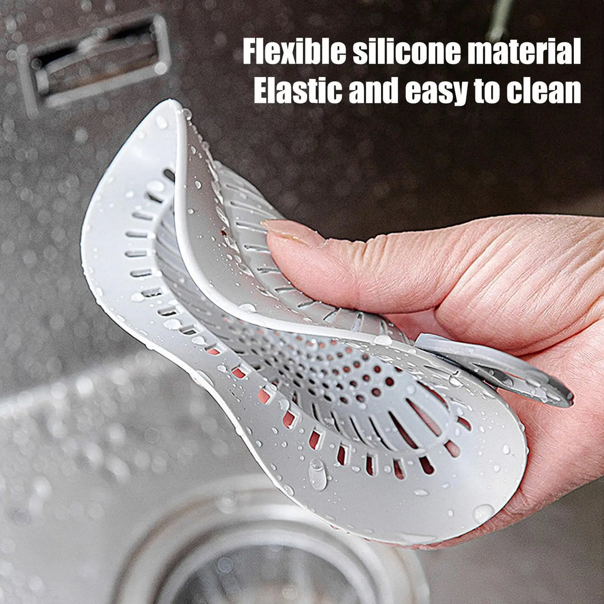 Silicone Drain Strainer Hair Catcher – Shower, Sink & Kitchen Drain Hair Strainer PLUSH