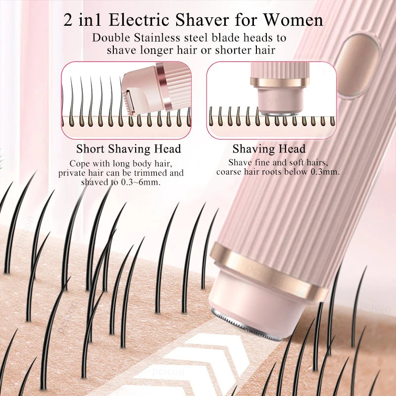 Women's 2-in-1 Electric Shaver & Bikini Trimmer | IPX7 Women's Electric Shaver PLUSH