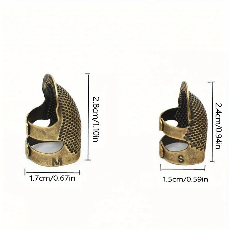 Retro Adjustable Thimble Finger Protectors for Hand Sewing – 2pcs Sewing Thimble PLUSH 2pcs S