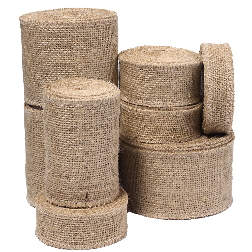 Rustic Jute Burlap Ribbon Natural Linen Webbing – DIY Crafts Craft Ribbon PLUSH