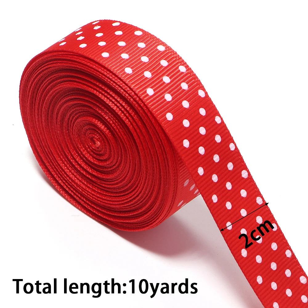 Red Polka Dot Grosgrain Ribbon – DIY Hair Bows & Gift Wrap Grosgrain Ribbon PLUSH 20mm x 10yards 1roll