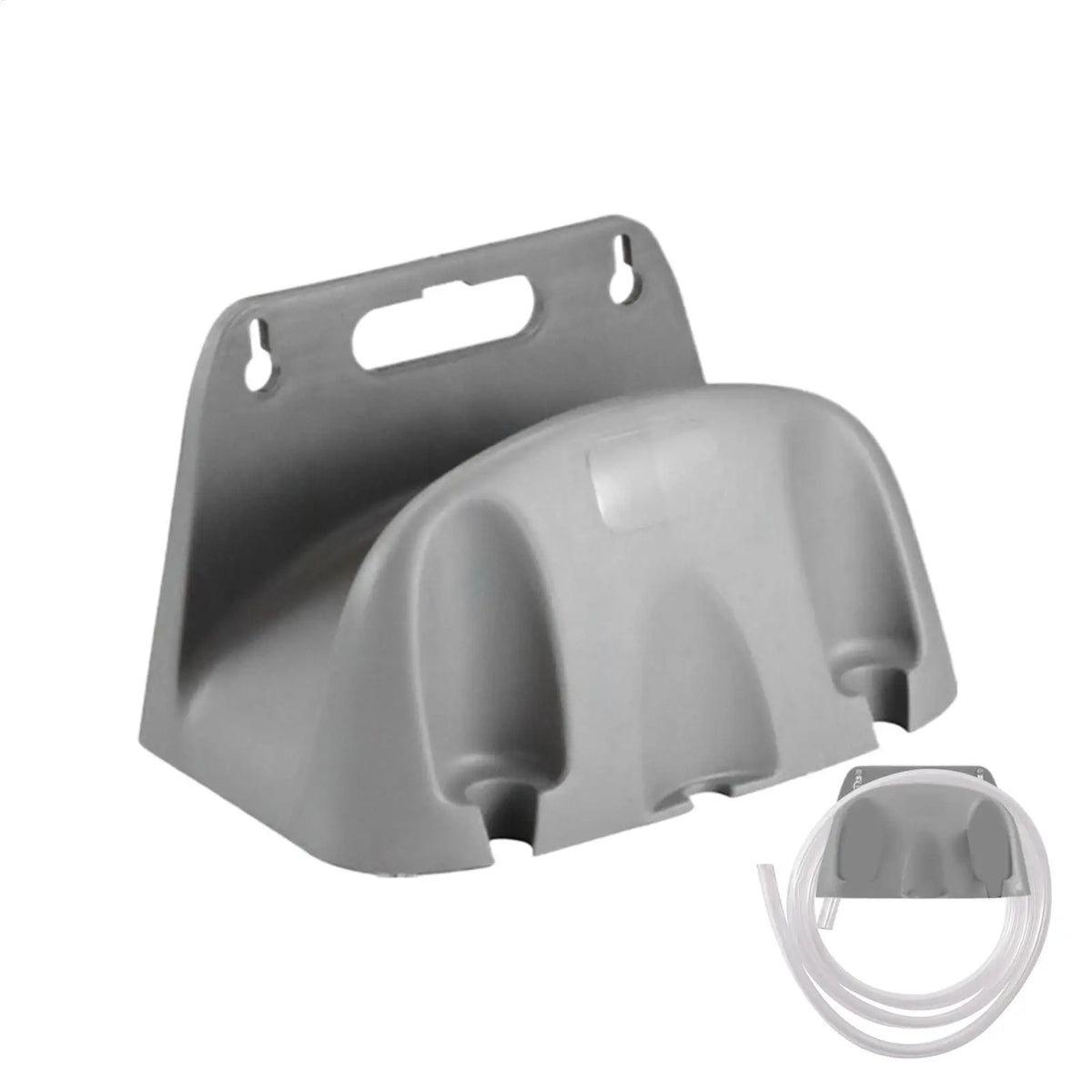 Wall Mount Garden Hose Holder Rack – Gray | No-Drill Hose Holder Rack PLUSH