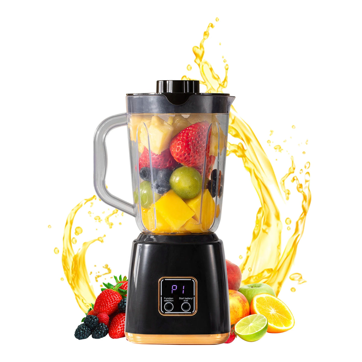 Small Household Fruit Juicer – Smoothies & Milkshakes Blender Fruit Juicer Blender PLUSH black