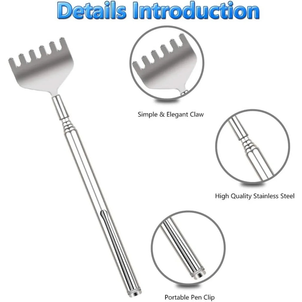 Telescopic Stainless Steel Back Scratcher – Portable Gift Back Scratcher PLUSH