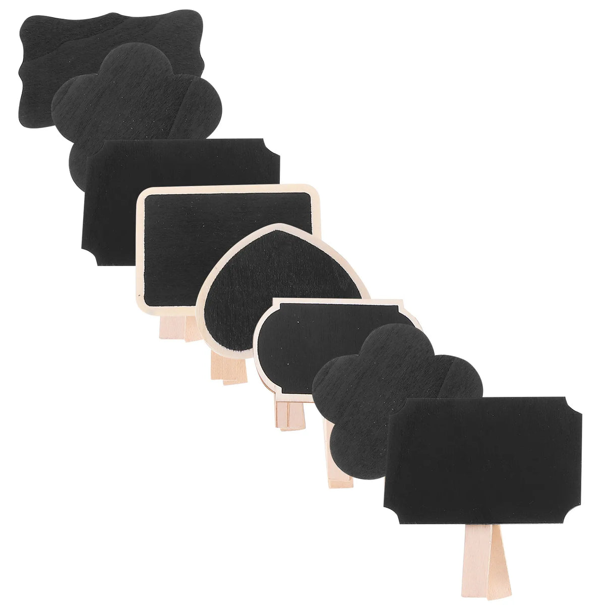 30pcs Wood Mini Chalkboard Clips – Reusable Blackboard Signs Chalkboard Clip Signs PLUSH