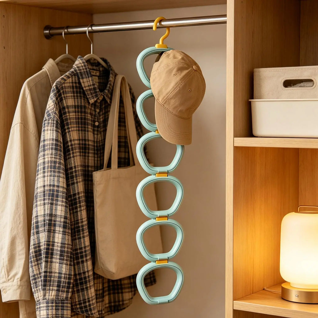 6-Hook Spliceable Baseball Cap Rack – Door & Closet Organizer Hat Rack Organizer PLUSH