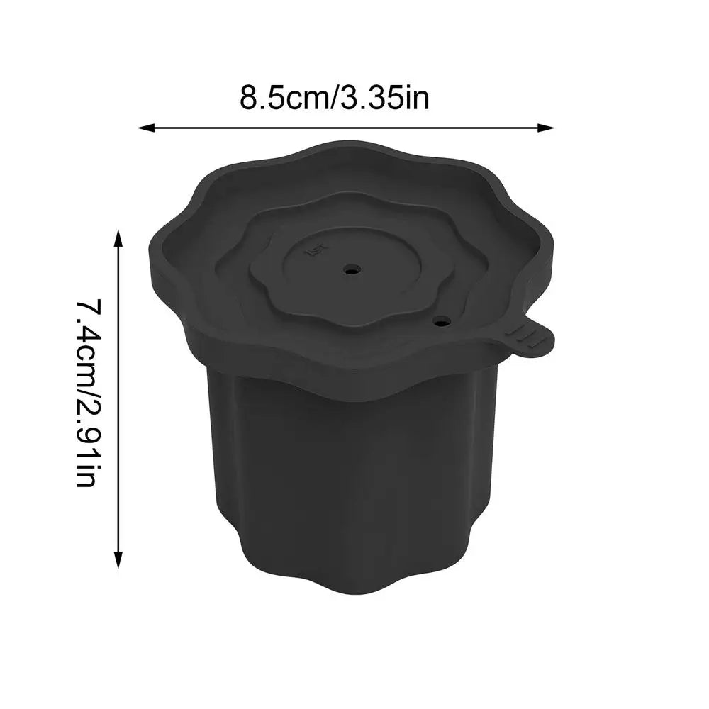 Silicone Cylinder Ice Mold with Lid – Cocktail & Whiskey Ice Maker Silicone Ice Mold PLUSH Black
