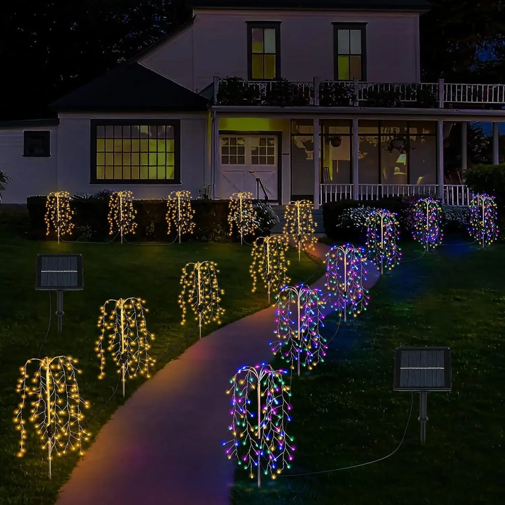 3D Solar Firework LED Stake Lights for Garden & Holiday Decor Solar Stake Light PLUSH