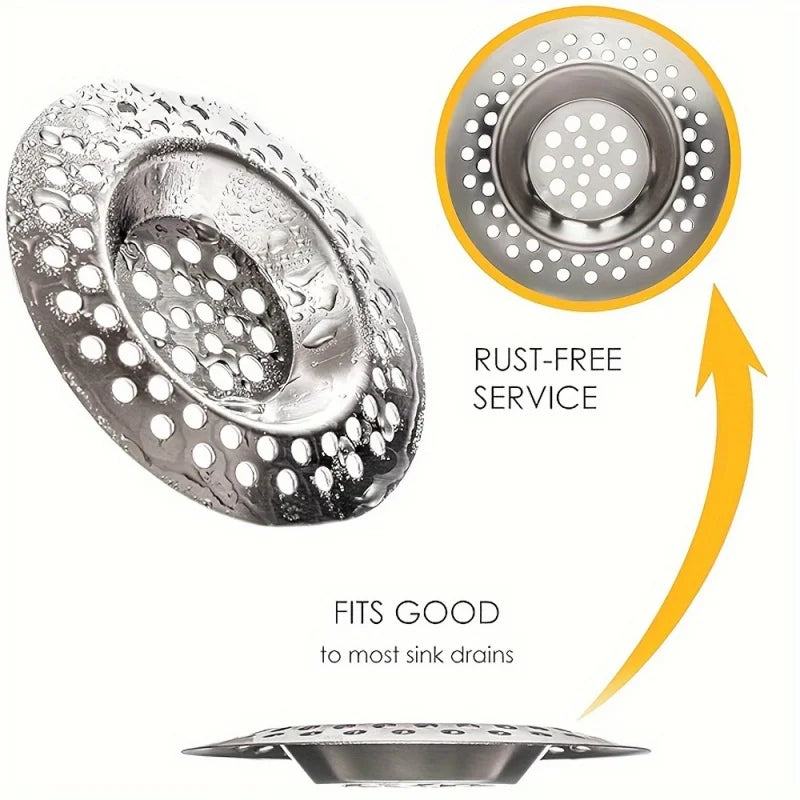 Stainless Steel Bowl Drain Cover – Sink & Bathtub Hair Catcher Drain Cover Strainer PLUSH