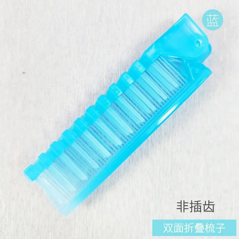 Portable Folding Hair Comb – Anti-Static Travel Comb Travel Hair Comb PLUSH Blue B
