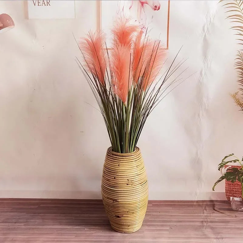 Handmade Indonesian Rattan Floor Vase – 30 or 40cm Woven Cane Decorative Floor Vase PLUSH